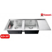 CHẬU RỬA INOX 2 HỘC CÓ CÁNH KASSANI KD-207 CHẬU RỬA INOX 2 HỘC CÓ CÁNH KASSANI KD-207